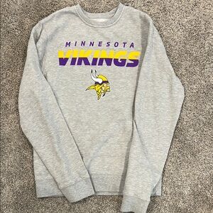Minnesota Vikings Gray Crewneck Sweatshirt - Official Team Graphic